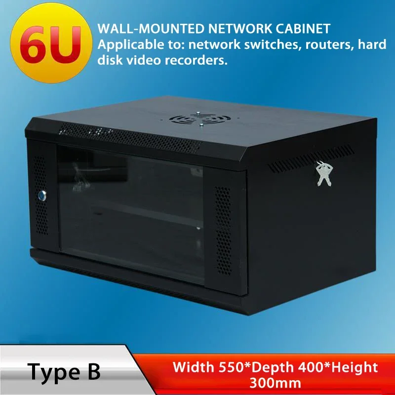 Thumbnail of 6u network cabinet wall-mounted 4