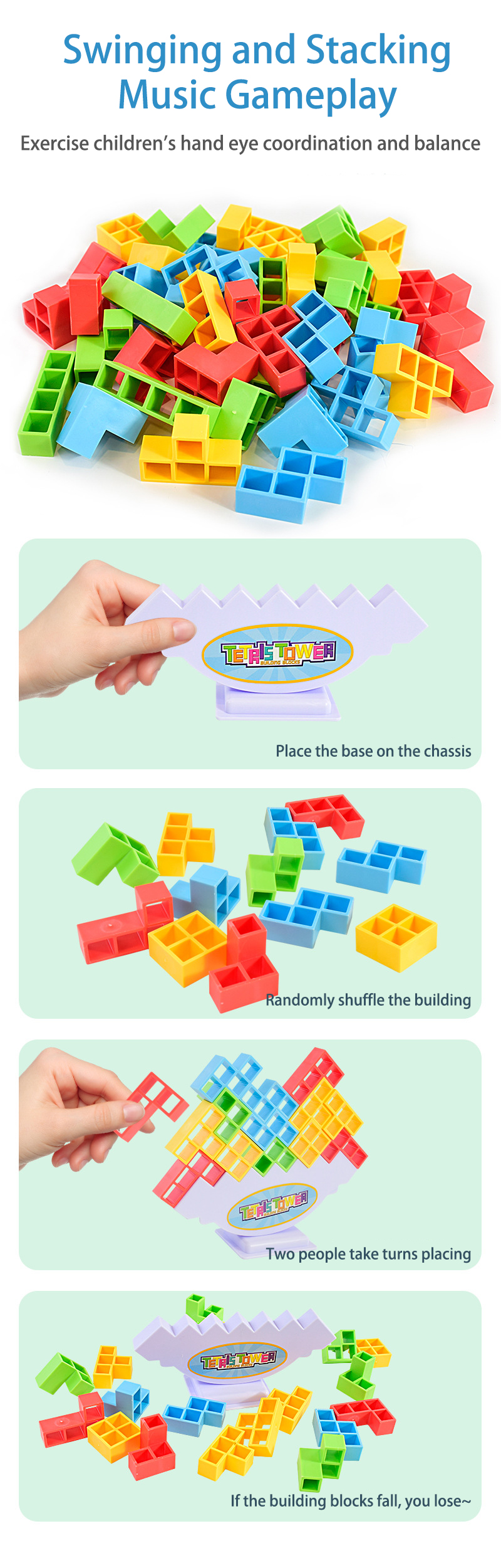 Thumbnail of Children’s tetris stacking building blocks game 3