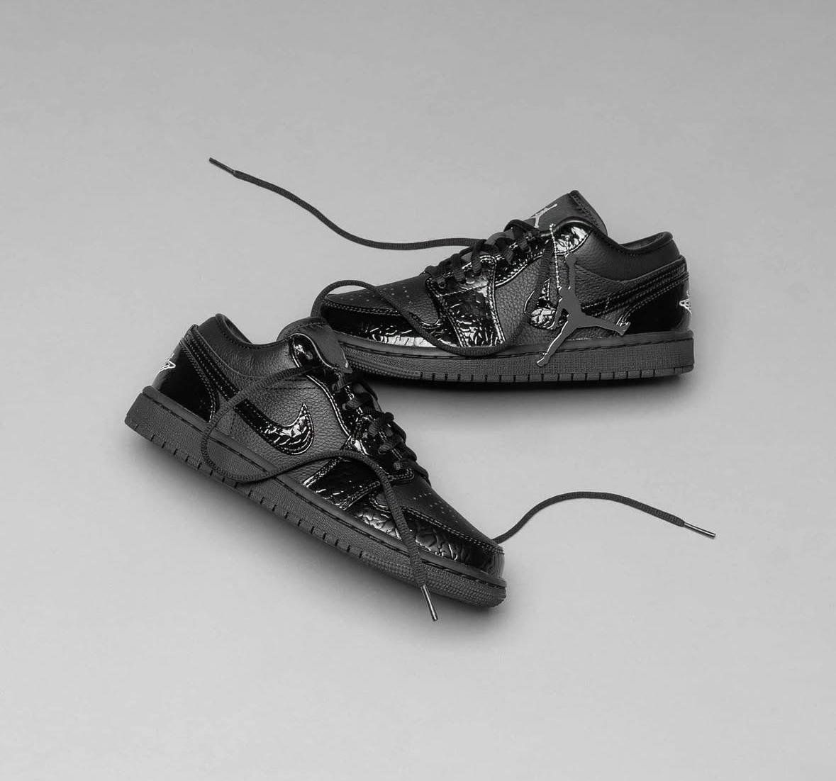 Thumbnail of Jordan 1 low black croc 2