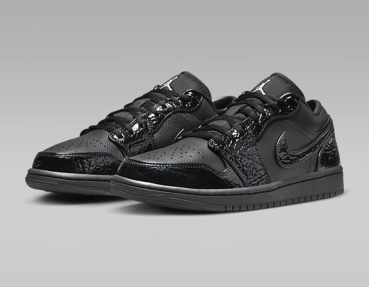 Thumbnail of Jordan 1 low black croc 4