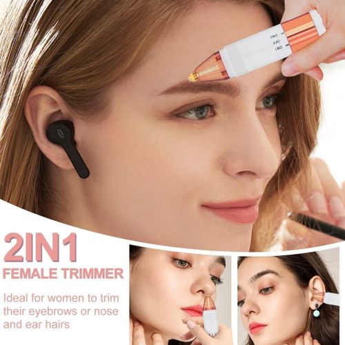 Image 3 of 2 in 1 Rechargeable flawless duo perfect  shaver for facebodyeyebrows hair removal