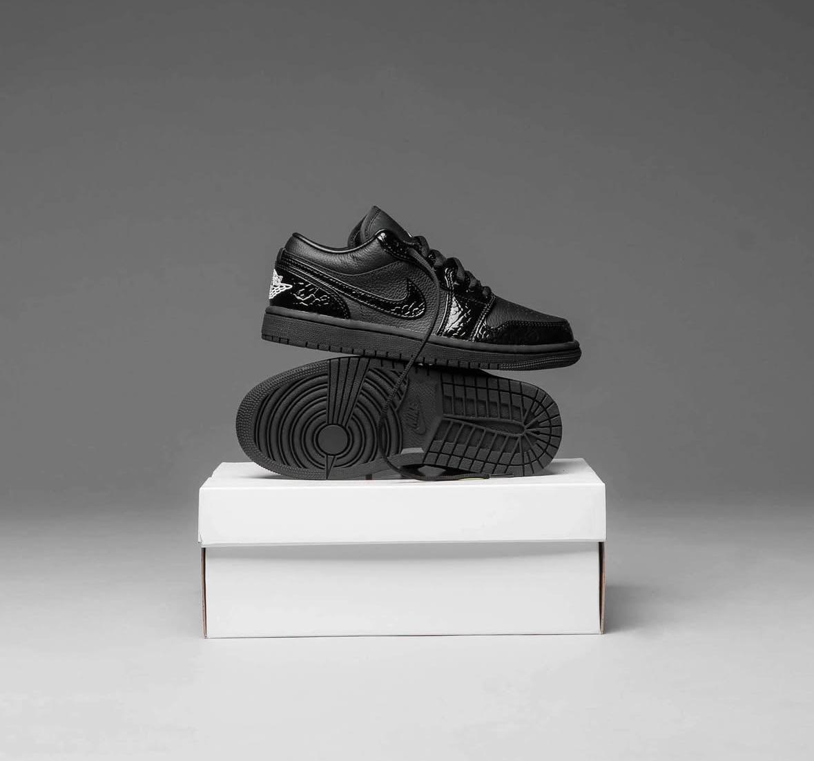 Thumbnail of Jordan 1 low black croc 3